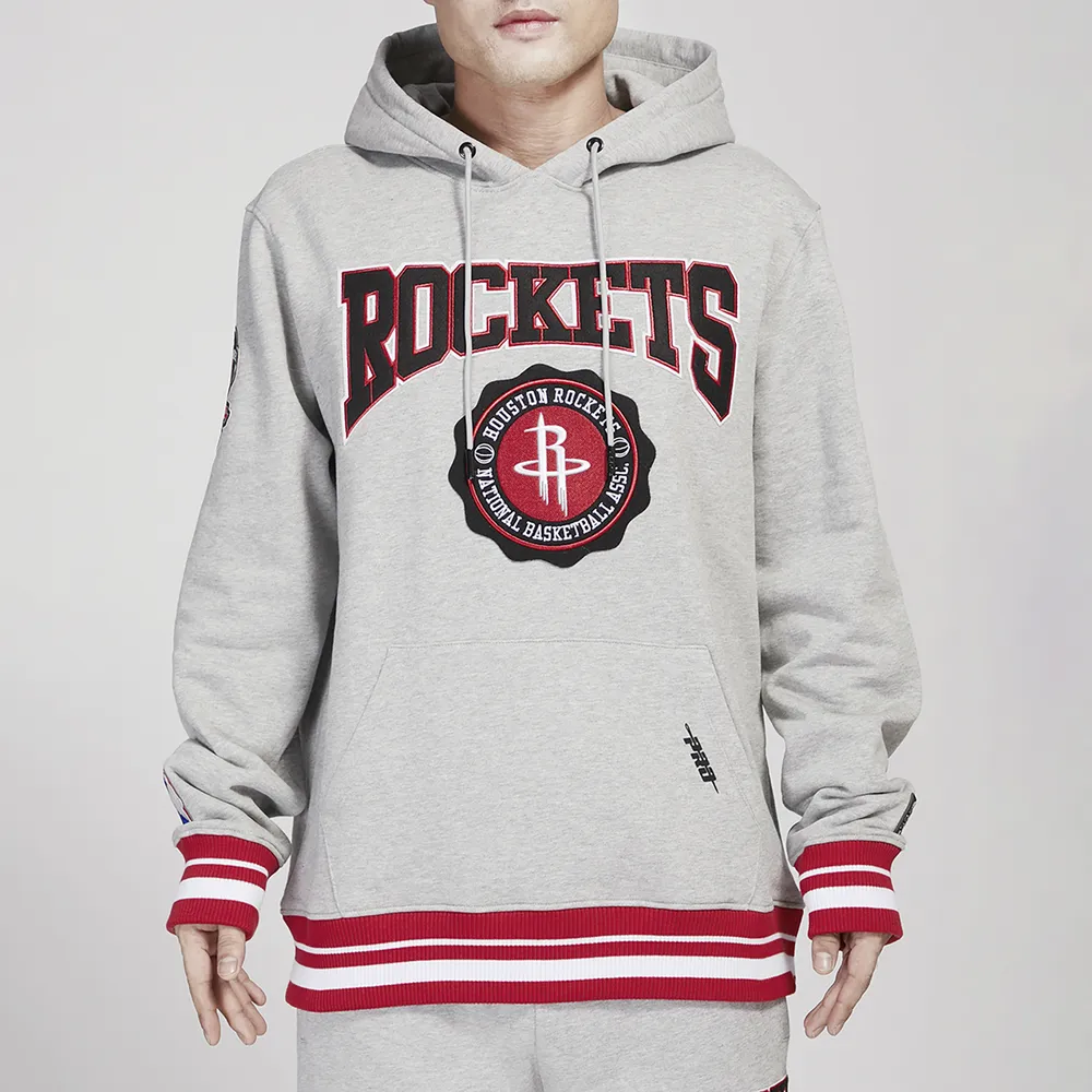 Pro Standard Mens Rockets Crest Emblem Fleece P/O Hoodie - Gray