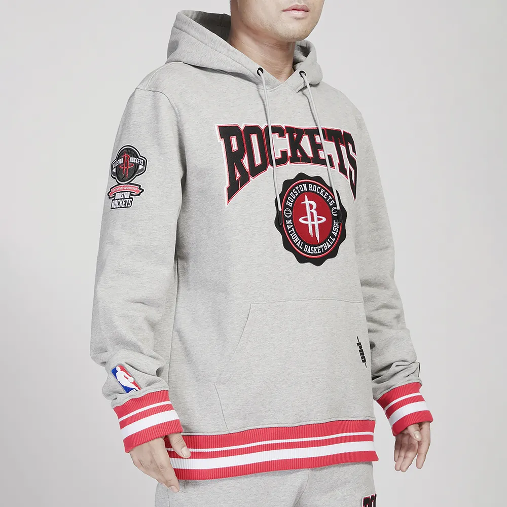 Pro Standard Mens Rockets Crest Emblem Fleece P/O Hoodie - Gray