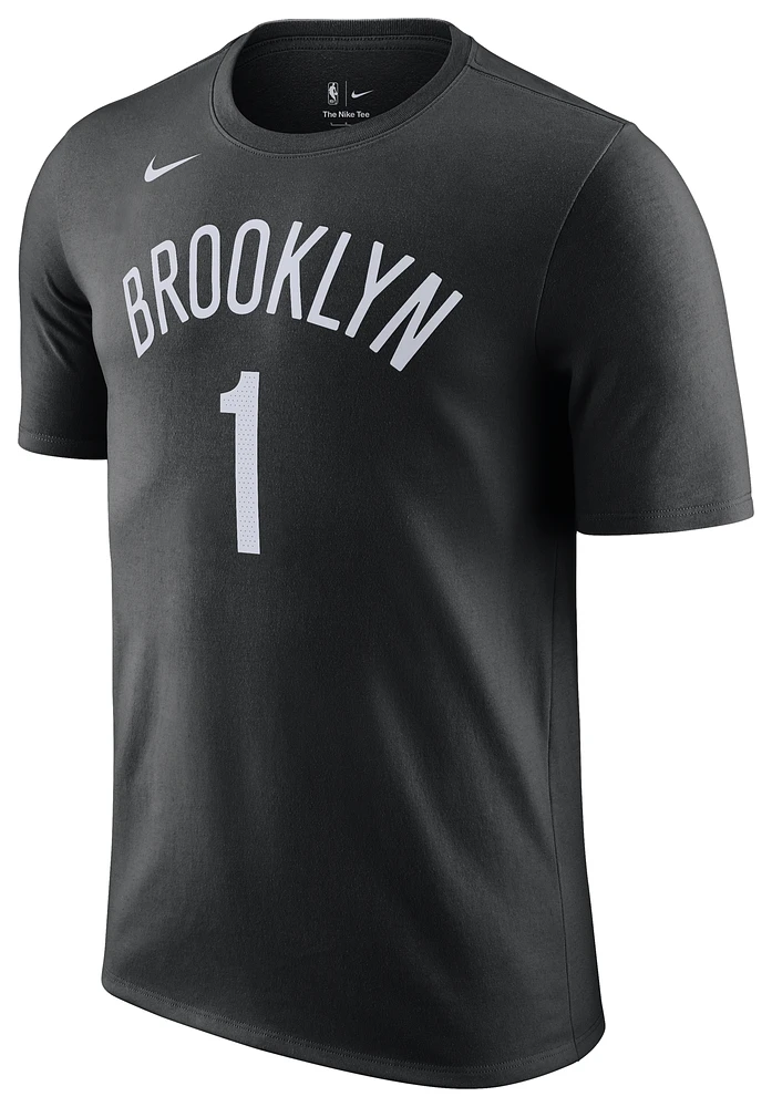 Nike Mens Miles Bridges Nets City Edition Name & Number T-Shirt - Black/White