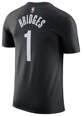 Nike Mens Miles Bridges Nike Nets City Edition Name & Number T-Shirt - Mens Black/White Size S