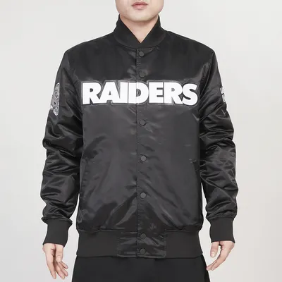 Pro Standard Mens Pro Standard Raiders Big Logo Satin Jacket - Mens Black Size S