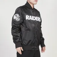 Pro Standard Mens Raiders Big Logo Satin Jacket - Black