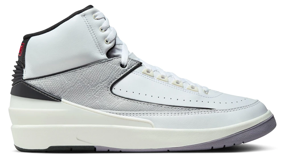 Jordan Mens Retro 2 - Basketball Shoes Black/White/Fire Red