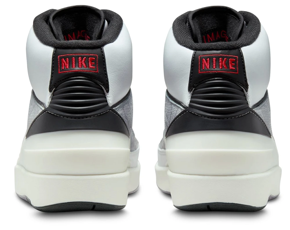 Jordan Mens Retro 2 - Basketball Shoes Black/White/Fire Red