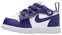 Jordan Girls AJ 1 Low - Girls' Toddler Basketball Shoes White/Purple