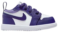 Jordan Girls AJ 1 Low - Girls' Toddler Basketball Shoes White/Purple