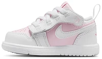 Jordan Girls AJ 1 Low - Girls' Toddler Basketball Shoes White/Red/Pink Foam