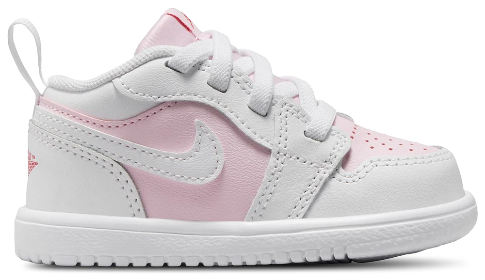 Jordan Girls AJ 1 Low - Girls' Toddler Basketball Shoes White/Red/Pink Foam