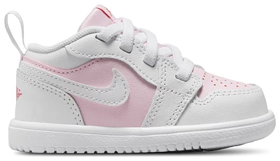 Jordan Girls AJ 1 Low - Girls' Toddler Basketball Shoes White/Red/Pink Foam