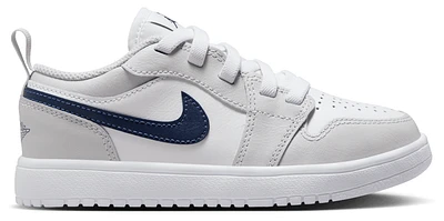 Jordan Boys AJ 1 Low - Boys' Preschool Shoes White/Midnight Navy/Neutral Grey