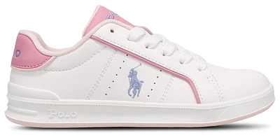 Ralph Lauren Polo Girls Ralph Lauren Polo HERITAGE COURT III - Girls' Grade School Shoes White/Pink/Hint Of Pink Size 06.0