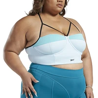 Reebok Womens Reebok Cardi Plus-Size Bralette - Womens Turquoise/White