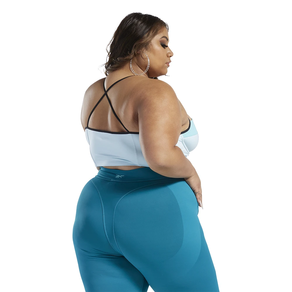 Reebok Womens Reebok Cardi Plus-Size Bralette - Womens Turquoise/White