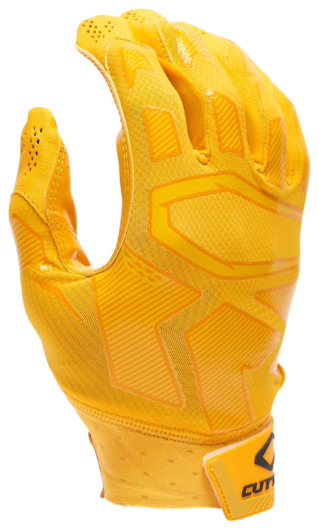 solid yellow football gloves