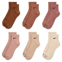 Nike Kids Everyday Plush Cushioned 6 Pack Ankle Socks - Youth Multi/Tan