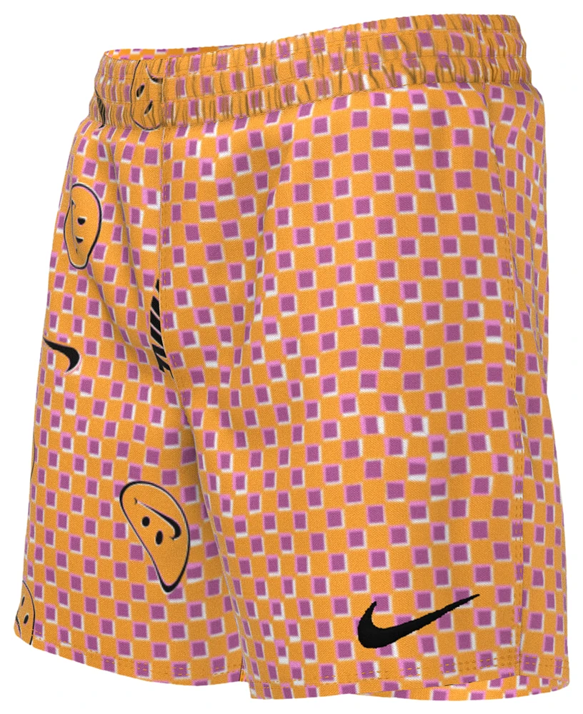 Nike Smiles Check Lap 4" Shorts - Girls' Grade School