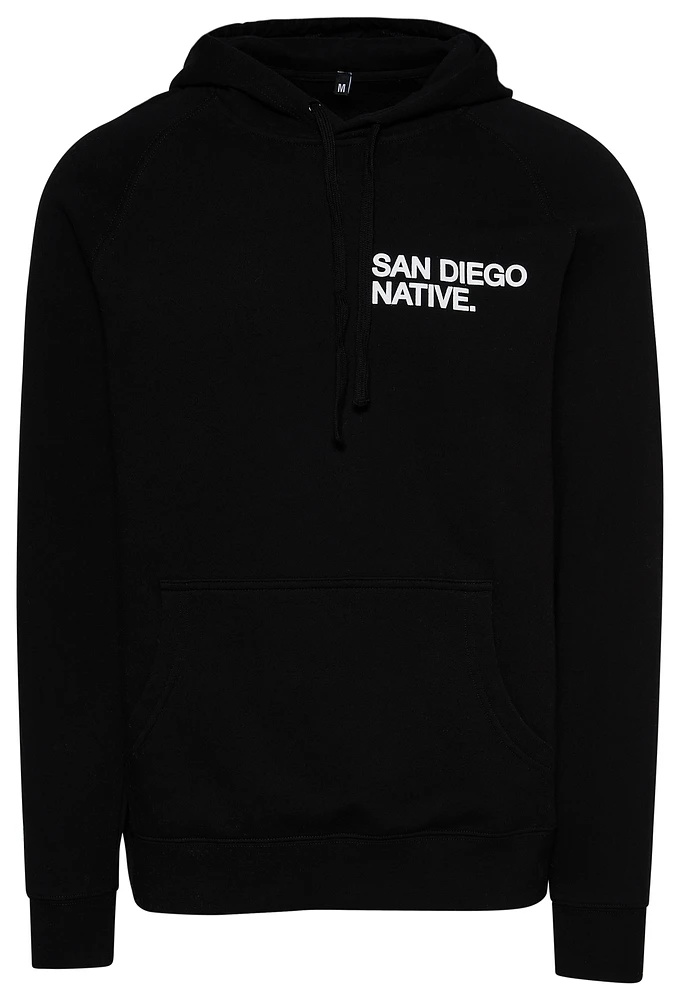 The Hometown Wave Mens Fleece Hoodie - Black/White