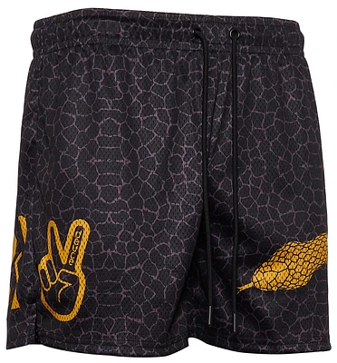 Deuce Mens Mesh Shorts - Black/Yellow