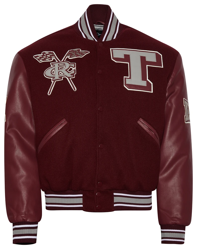 Campus Remix Mens Texas Southern University Varsity Jacket - Maroon/Maroon