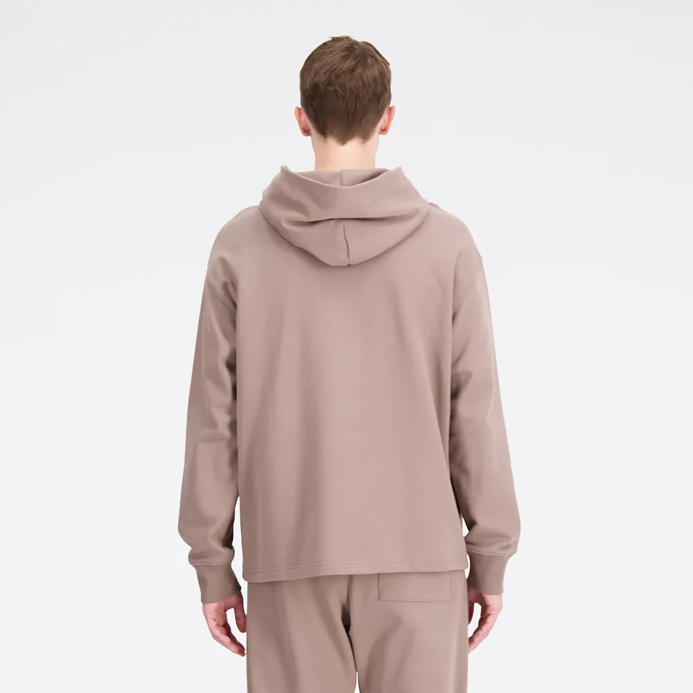 New Balance Mens Linear Pullover Hoodie - Mushroom