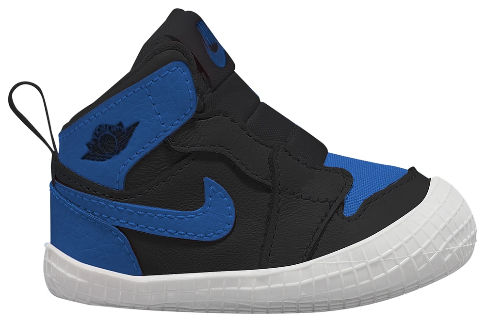 Jordan Boys AJ 1 Crib Bootie - Boys' Infant Basketball Shoes Black/White/Varsity Royal