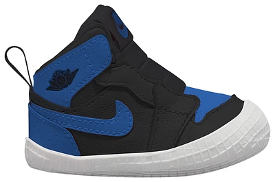 Jordan Boys AJ 1 Crib Bootie - Boys' Infant Basketball Shoes Black/White/Varsity Royal