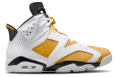 Jordan Mens Retro 6 - Basketball Shoes White/Yellow Ochre/Black