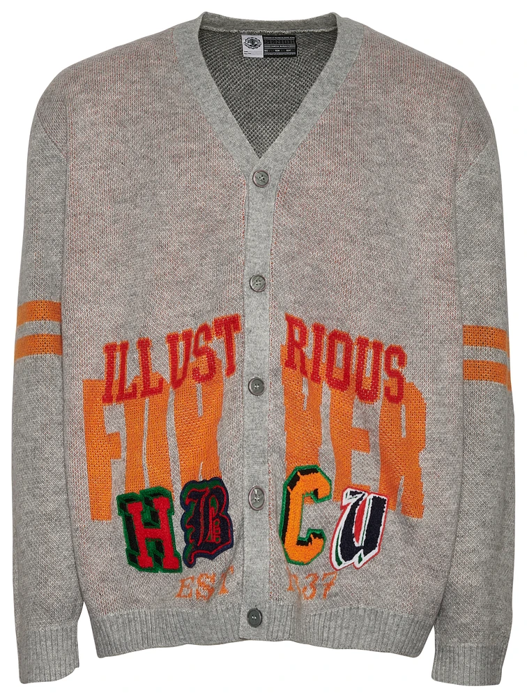 For The Fan Mens Illustrated HBCU Cardigan - Gray/Multi