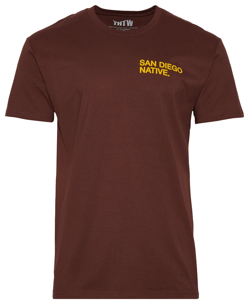 The Hometown Wave Mens From San Diego T-Shirt - Brown/Yellow