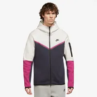 Nike Mens Tech Fleece Full-Zip Hoodie - Black/Beige/Pink