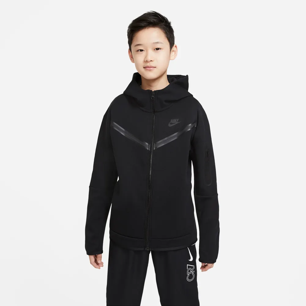 Nike Boys Nike NSW Tech Fleece Full-Zip - Boys' Grade School Black/Black Size M