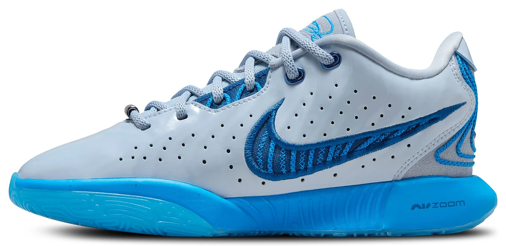 Nike Boys LeBron XXI Textile - Boys' Grade School Basketball Shoes Glacier Blue/Light Armory Blue/Coconut Milk