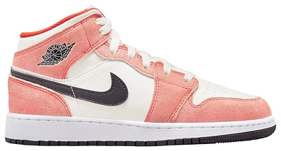 Jordan Boys AJ1 Mid SE - Boys' Grade School Basketball Shoes Orange/Black/White