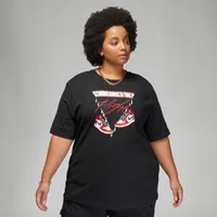 Jordan Womens Jordan Plus Size Flight Shoe GFX Oversized T-Shirt - Womens Black/Red