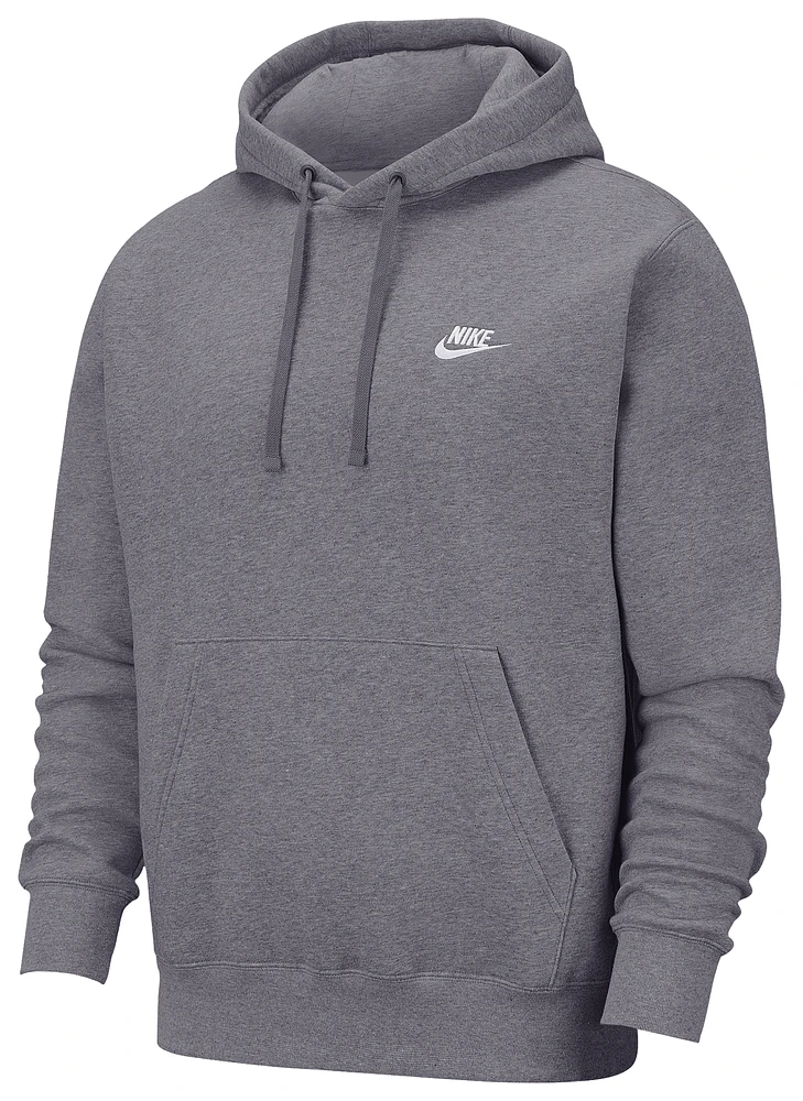 Nike Mens Club Pullover Hoodie - Charcoal Heather/Anthracite/White