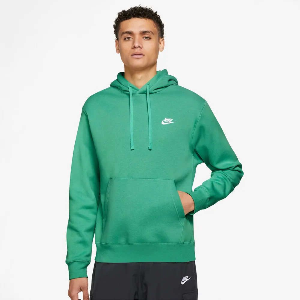 Nike Mens Nike Club Pullover Hoodie - Mens Malachite/White Size S