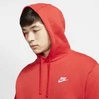 Nike Mens Club Pullover Hoodie - University Red/White