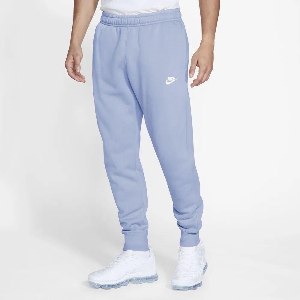 Nike Mens Nike Club Joggers - Mens White/Lt Marine/Lt Marine Size S