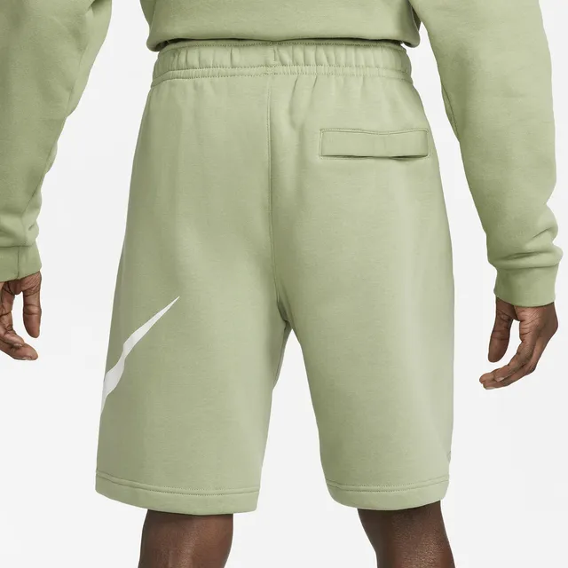 Nike Mens Club Fleece Shorts - White/White/Oil Green