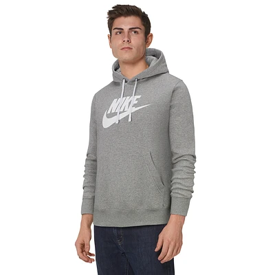 Nike Mens GX Club Hoodie - Dark Grey Heather/White