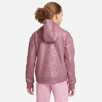 Nike Girls AOP Fleece Hoodie - Girls' Grade School Elemental Pink/Metallic Gold