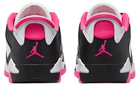 Jordan Girls Jordan Retro 6 Low - Girls' Preschool Basketball Shoes Black/White/Pink Size 11.0