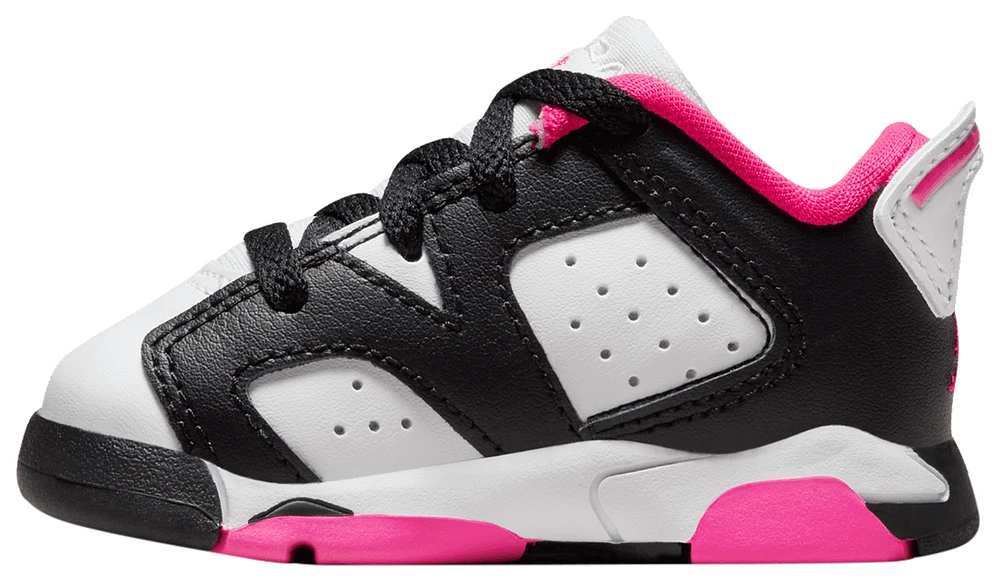 Jordan Girls Retro 6 Low - Girls' Toddler Basketball Shoes White/Black/Pink