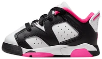 Jordan Girls Retro 6 Low - Girls' Toddler Basketball Shoes White/Black/Pink