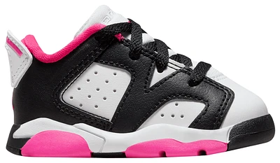 Jordan Girls Jordan Retro 6 Low - Girls' Toddler Basketball Shoes White/Black/Pink Size 06.0