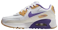 Nike Boys Nike Air Max 90 Leather - Boys' Preschool Running Shoes Citron Tint/Action Grape/White Size 03.0
