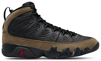 Jordan Mens Jordan Retro 9 - Mens Basketball Shoes Black/Red/Olive Size 08.0