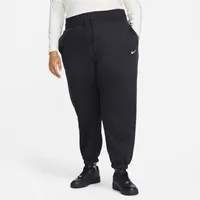 Nike Womens Plus Style Fleece High Rise Pants - Black/White