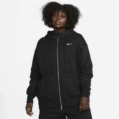 Nike Womens Nike NSW Phoenix Fleece F/Z Hoodie - Womens Black/Sail Size 1X