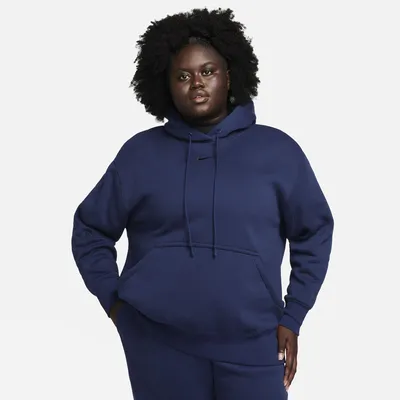 Nike Womens Nike Plus Size Style Fleece Pullover Hoodie - Womens Midnight Navy/Black